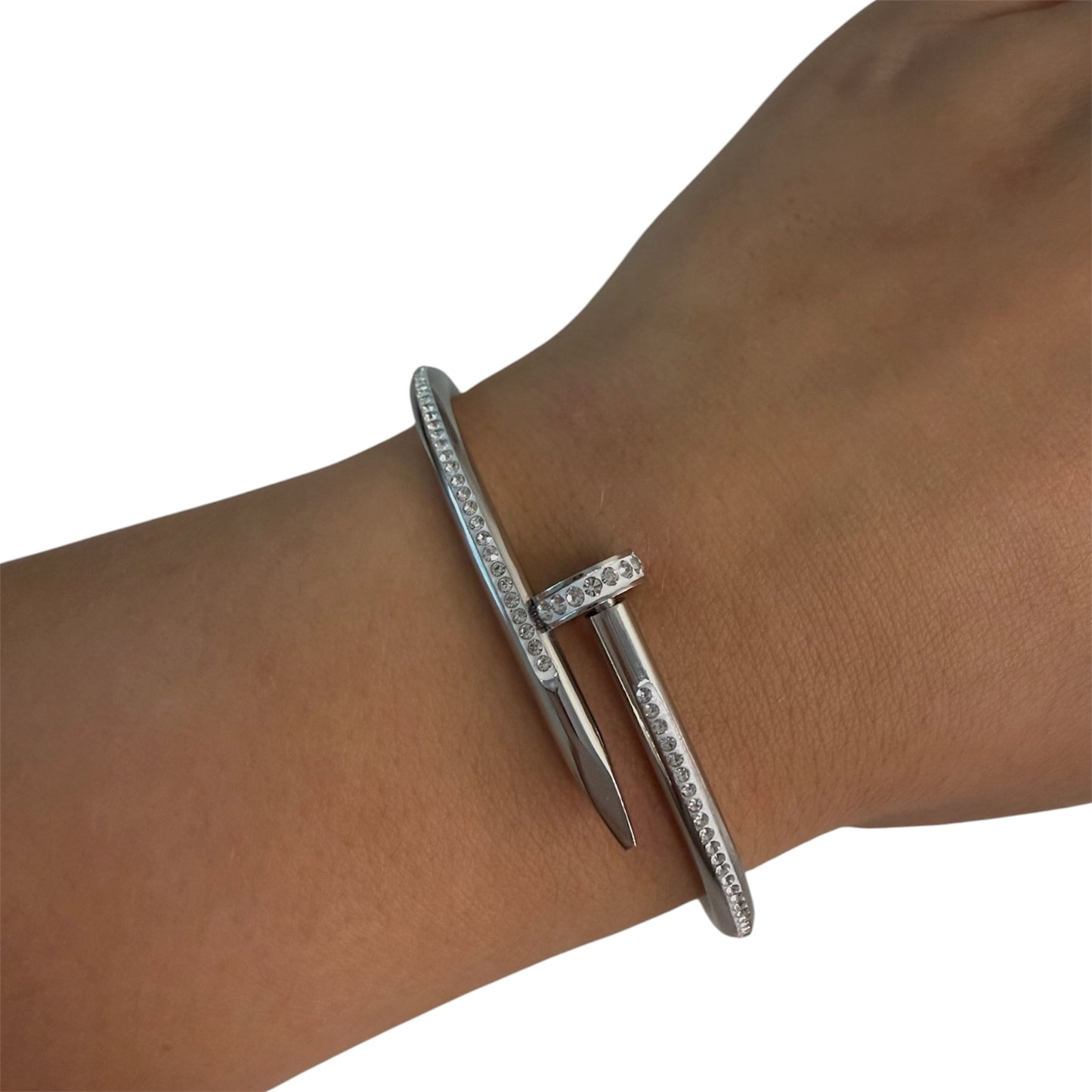 The Silver “Camilla” Diamond Bangle