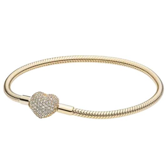 Diamond heart charm bracelet (PRE-ORDER)