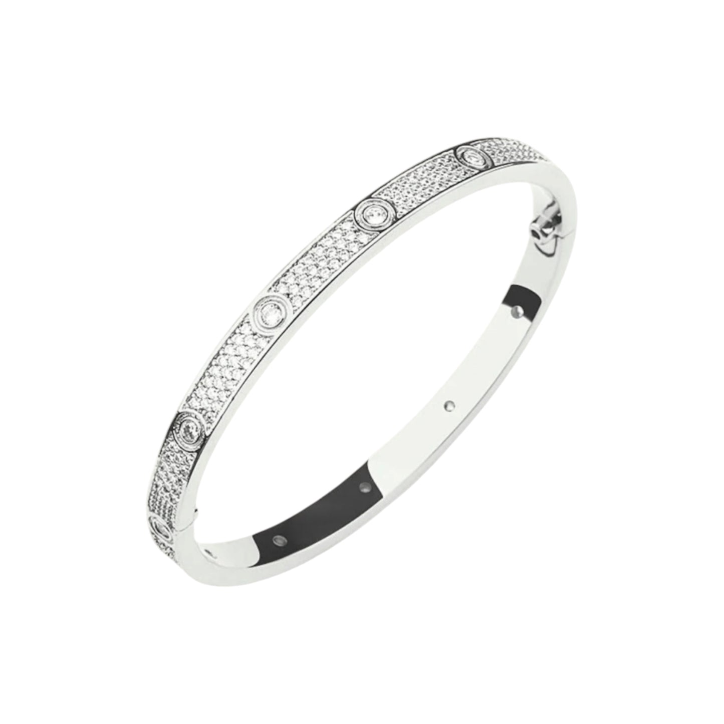 The Silver Diamond Screw “Camilla” Bangle