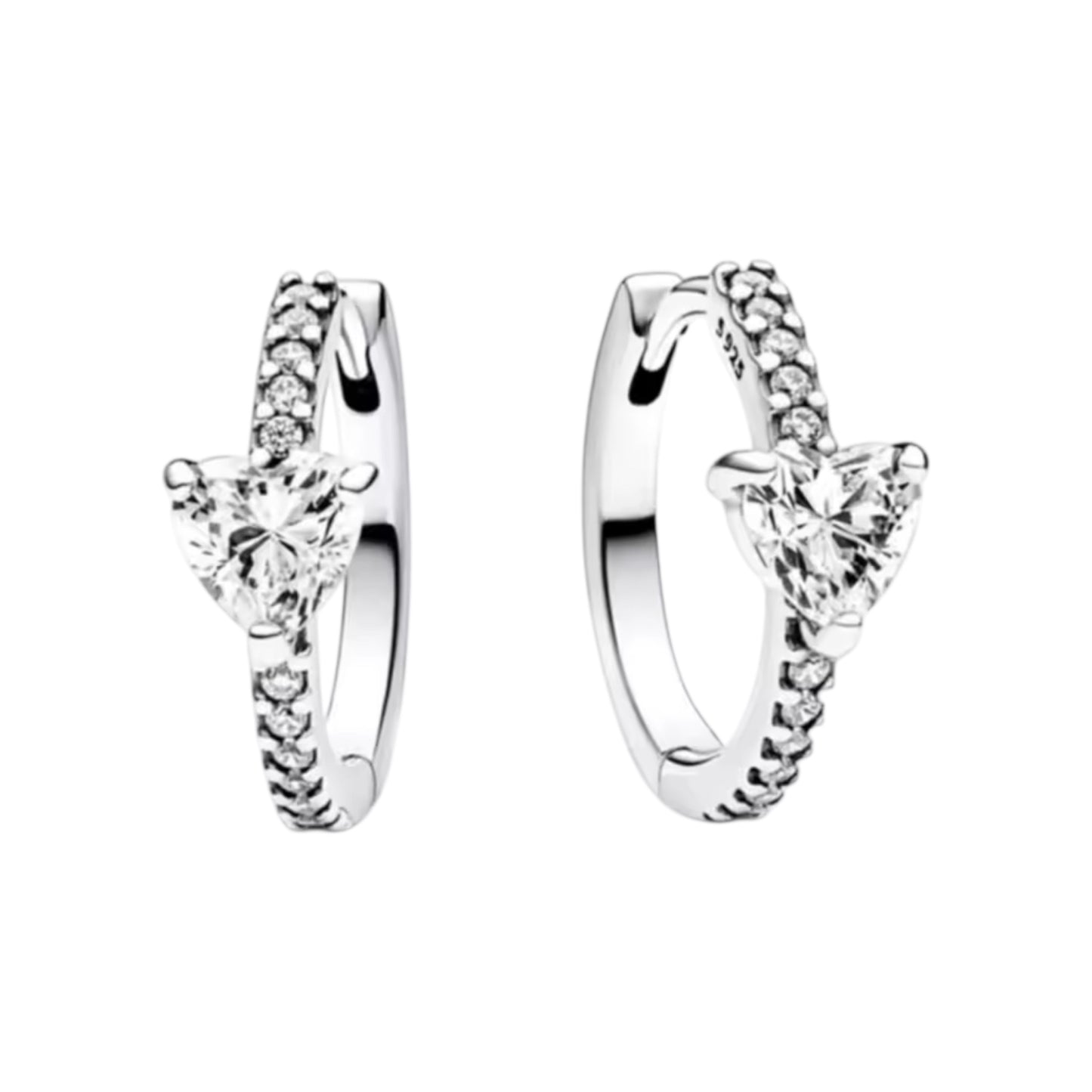 Diamond Heart Huggies