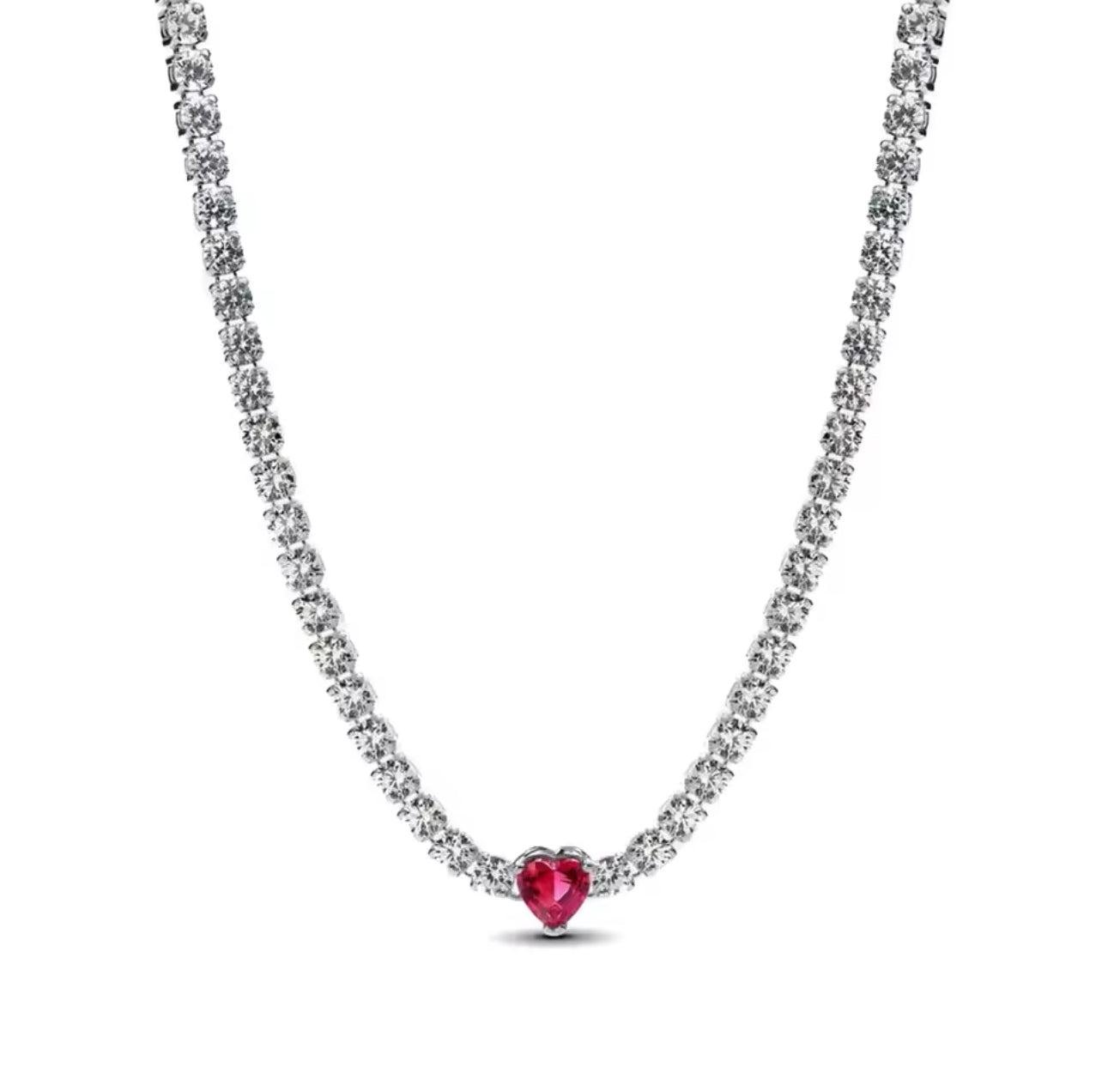 Red heart diamond tennis choker (PRE-ORDER)