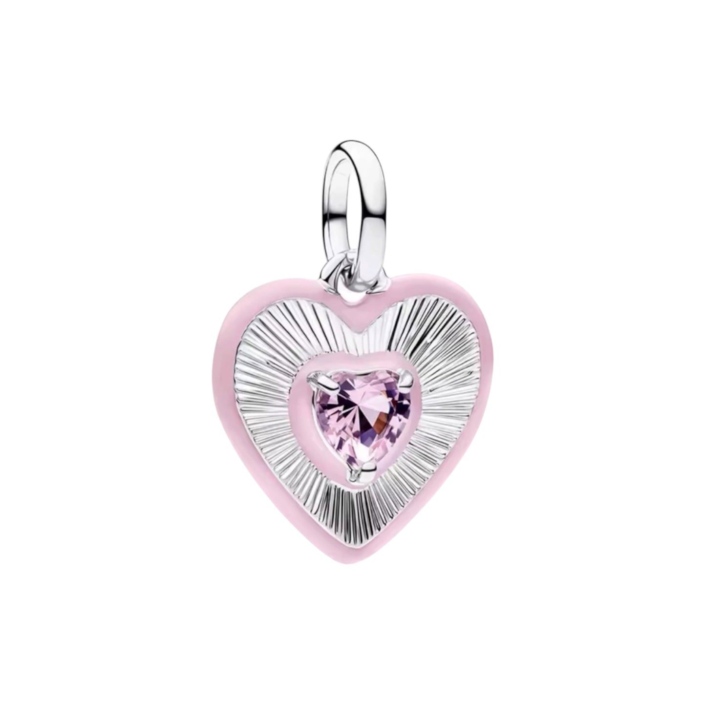 Pink Heart Medallion Charm