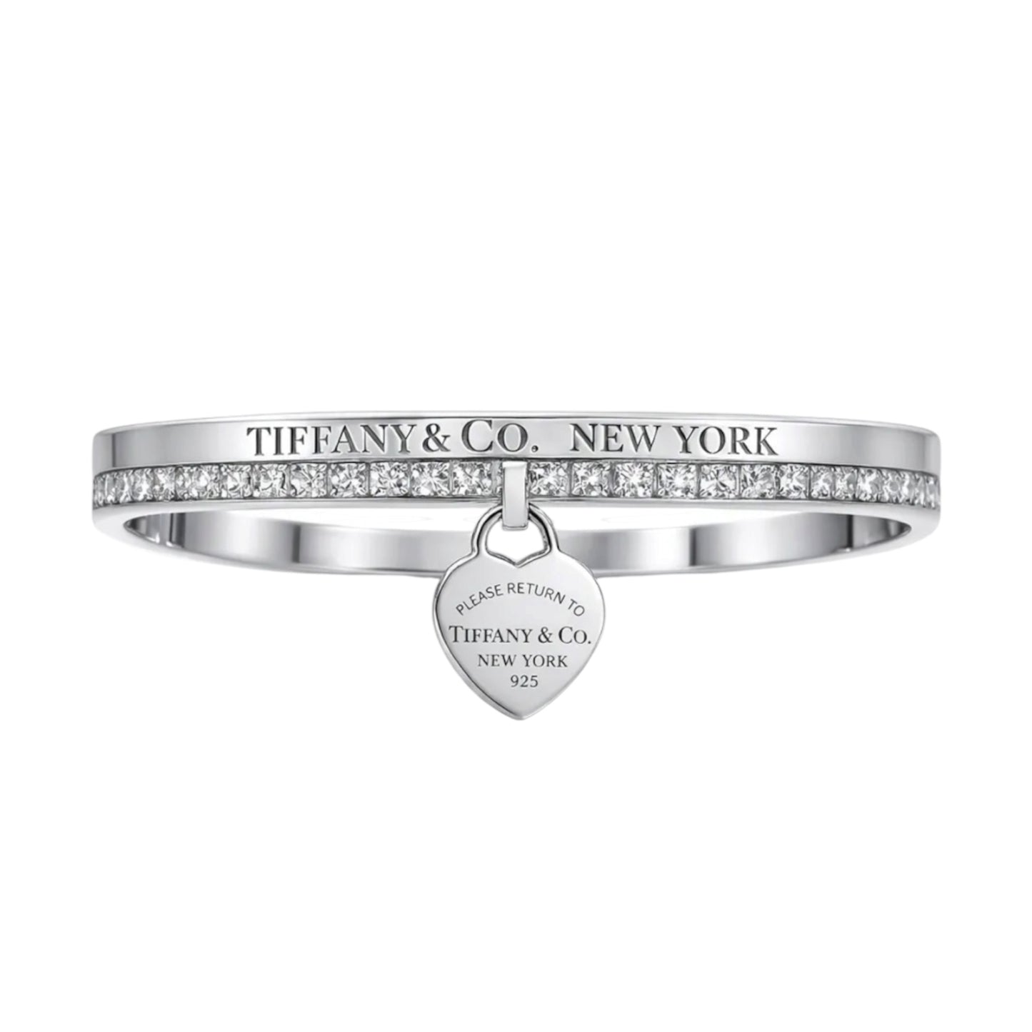 The Diamond Dangle Heart “Talia” Bangle