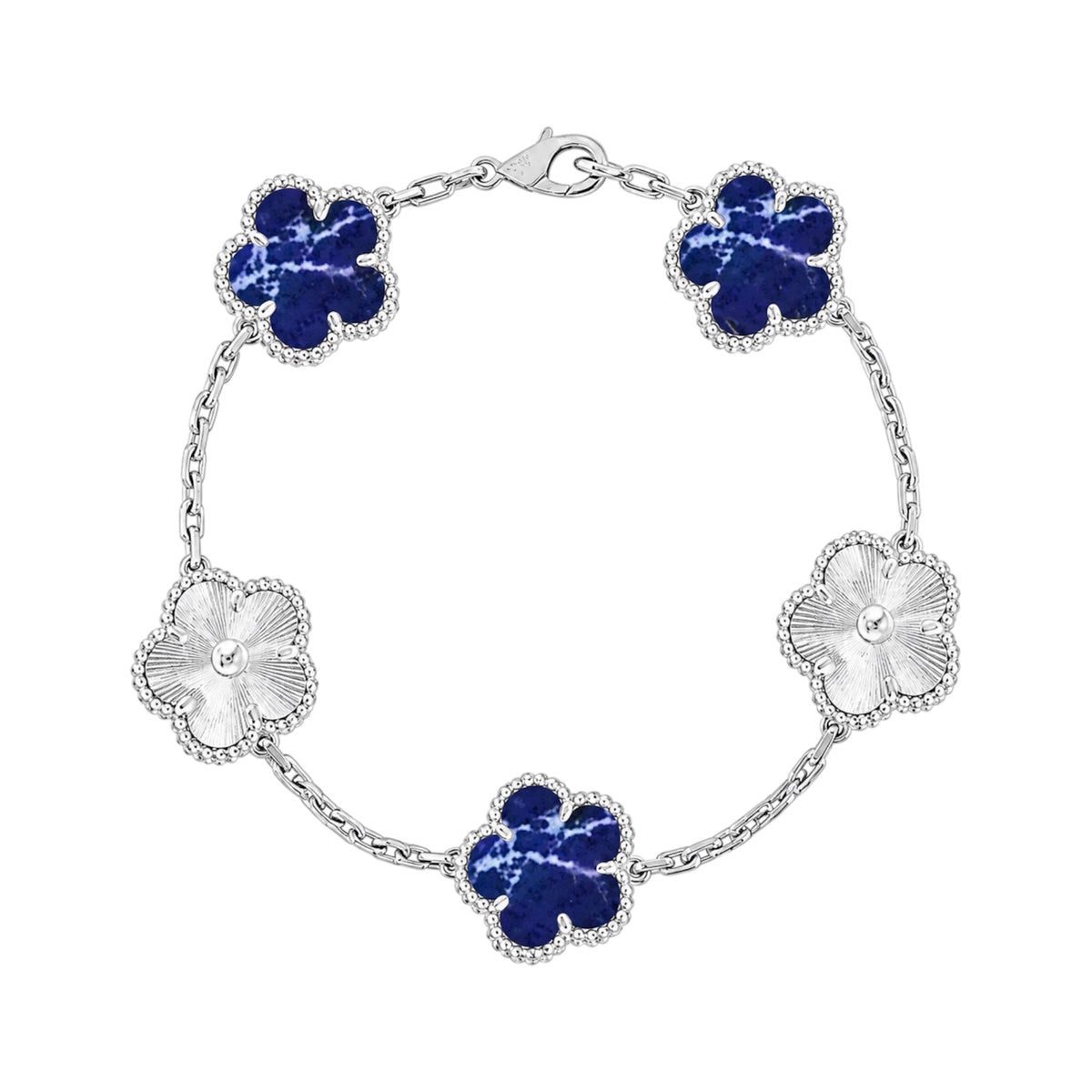 The Two-Toned Silver & Electric Blue “Vanessa” Bracelet