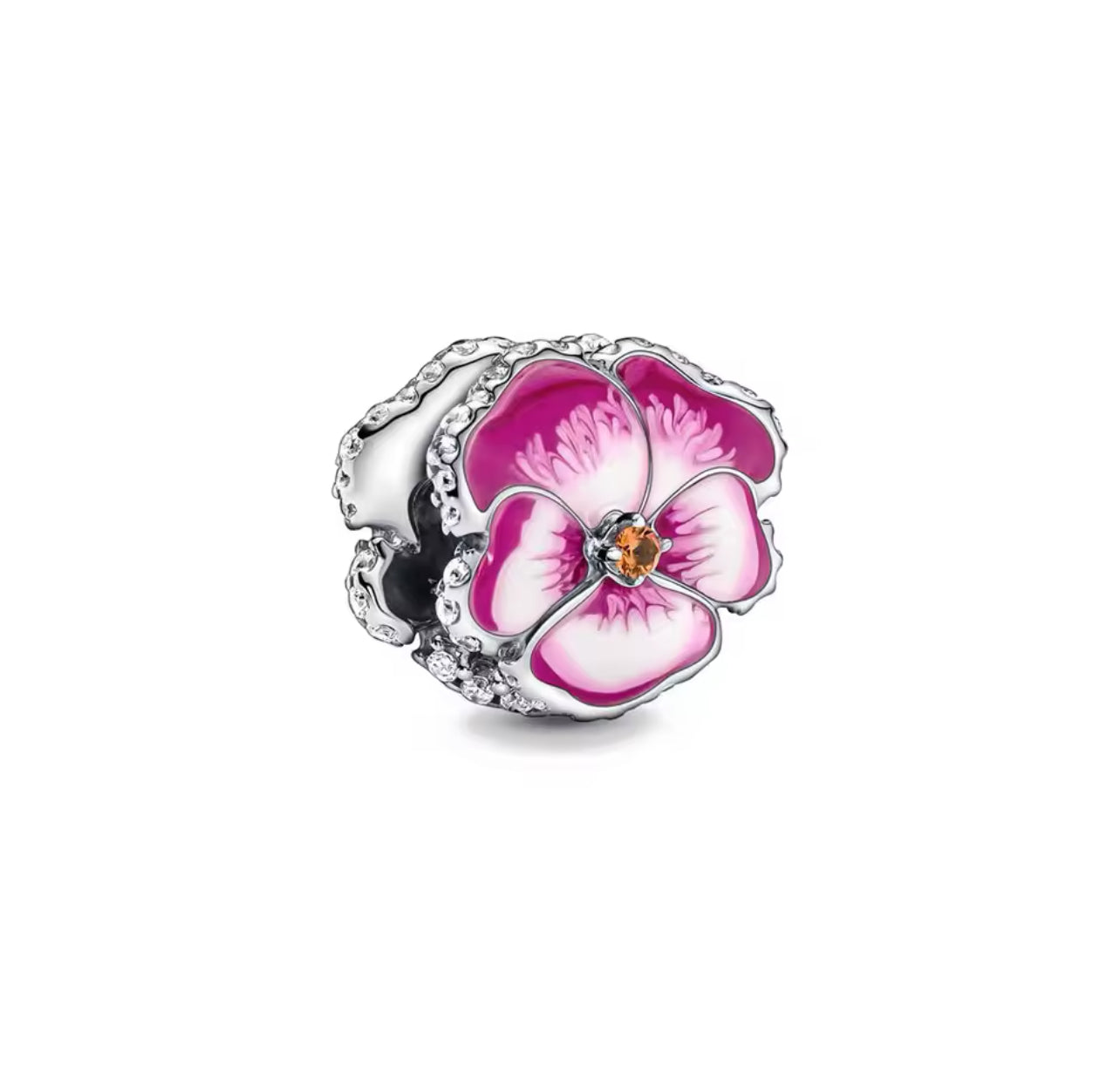 Pink Pansy charm