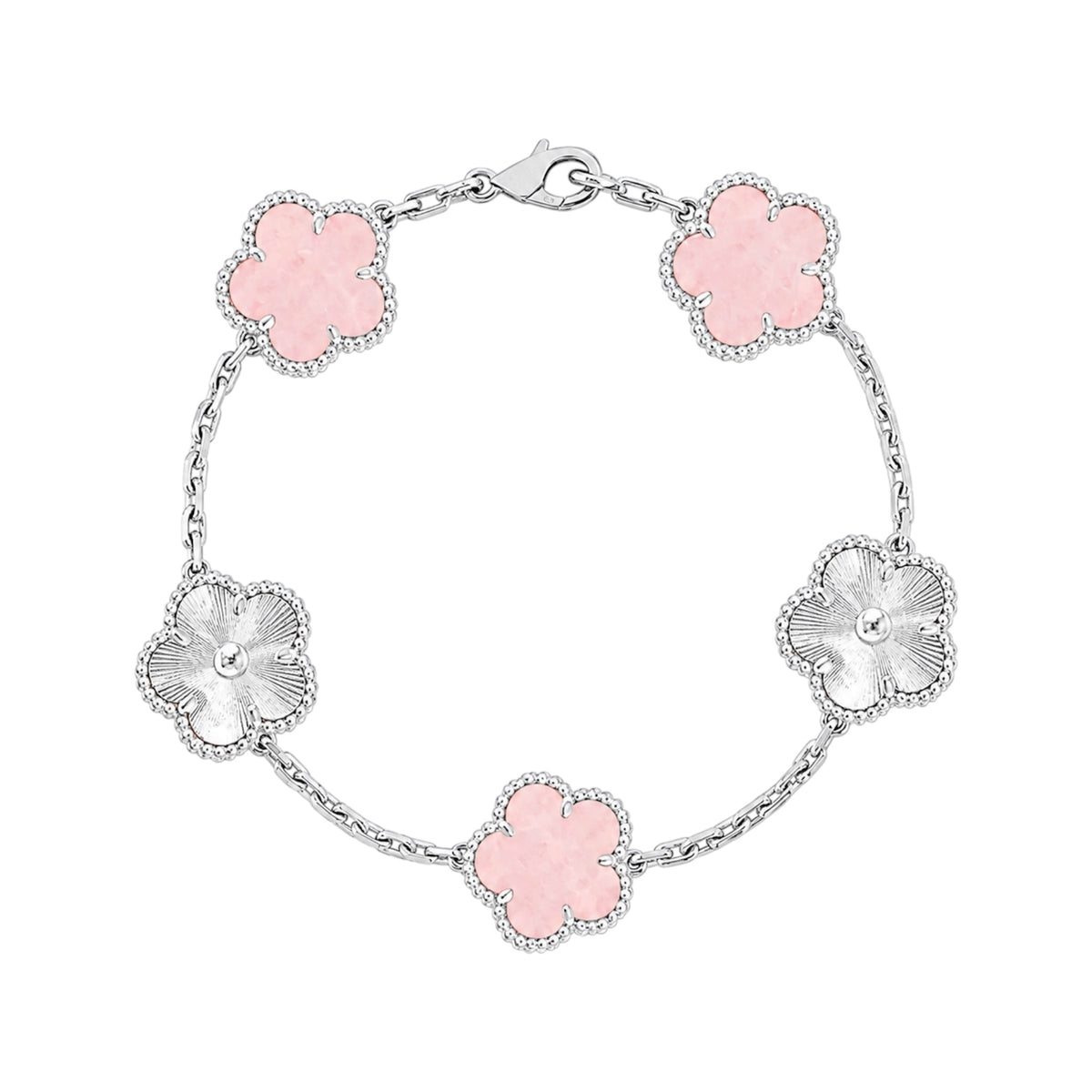 The Two-Toned Silver & Blush “Vanessa” Bracelet
