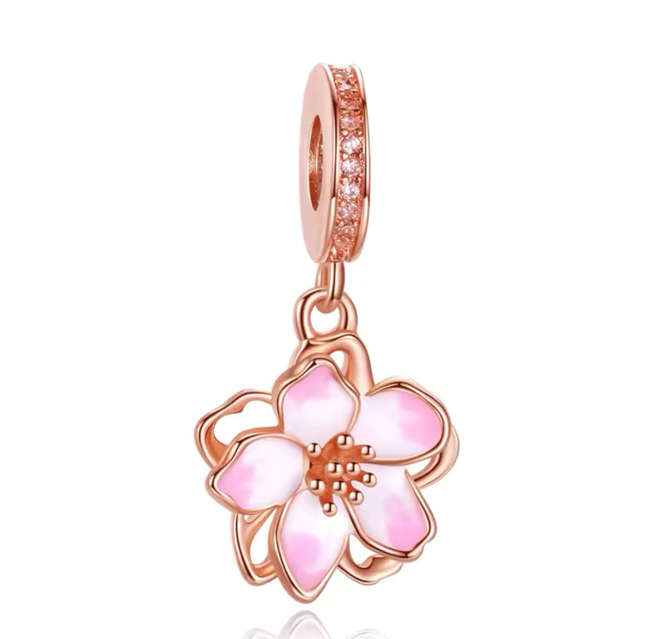 Rose gold dangle flower charm (PRE-ORDER)