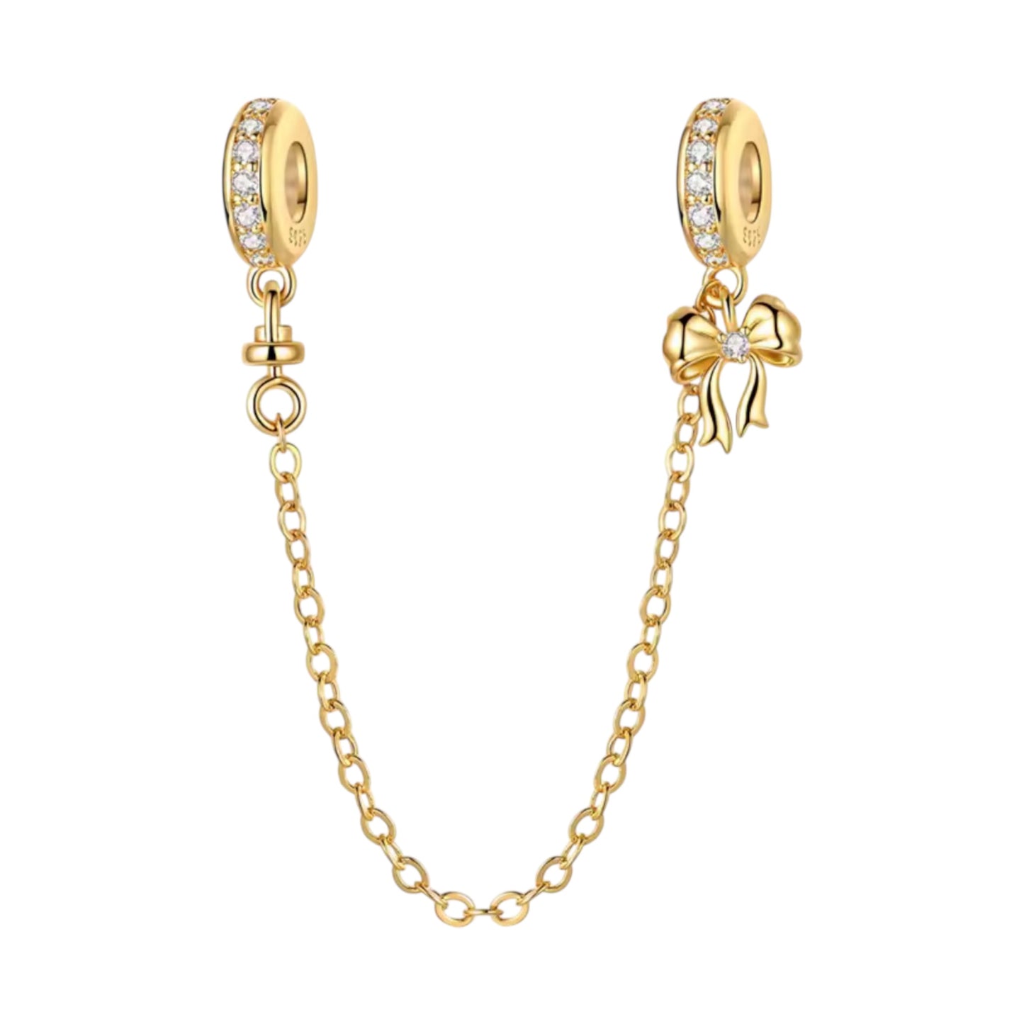 Gold Dangle Bow Safety Chain
