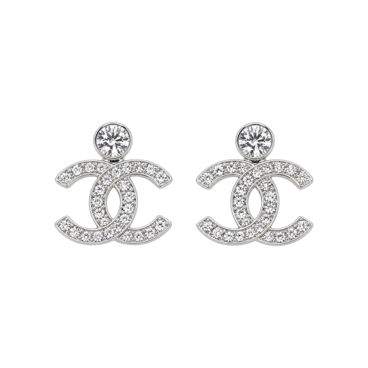The Silver Diamond “Cassie” Drop Earrings
