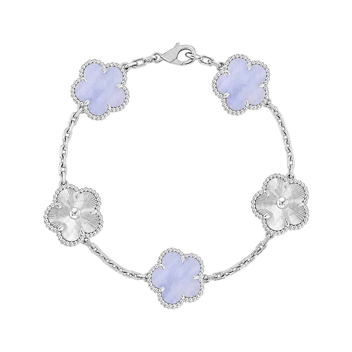 The Two-Toned Silver & Lilac “Vanessa” Bracelet