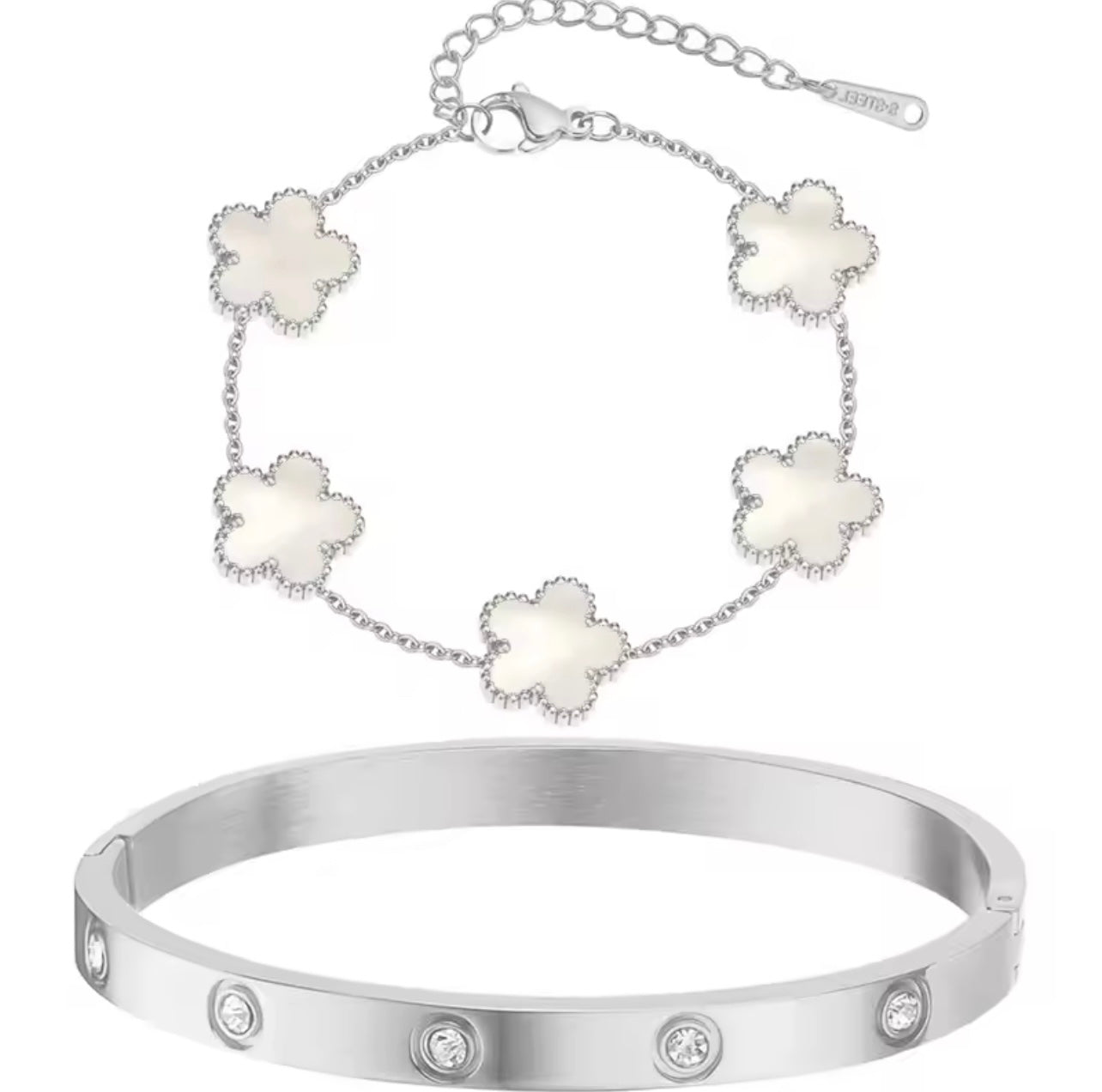 Clover stack *White & Silver* (PRE-ORDER)