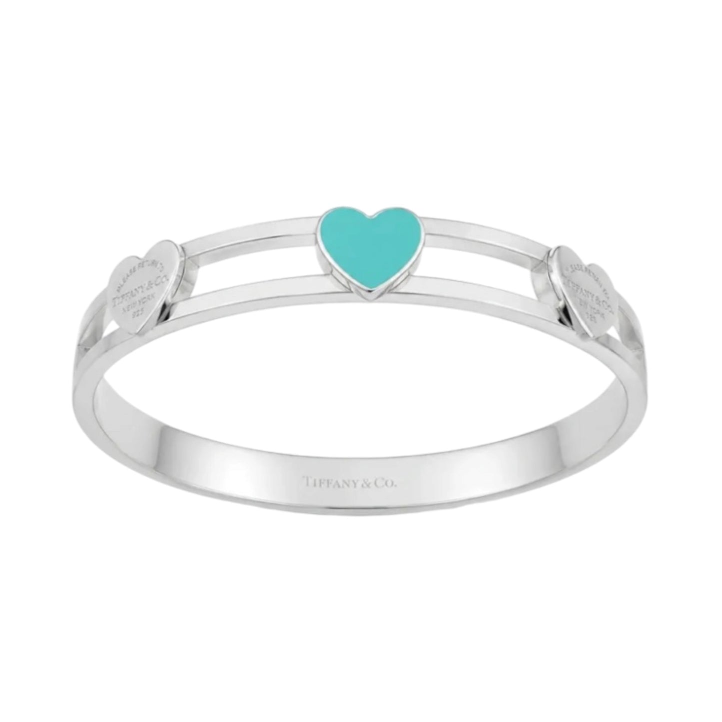 The Silver & Blue Heart “Talia” Bangle