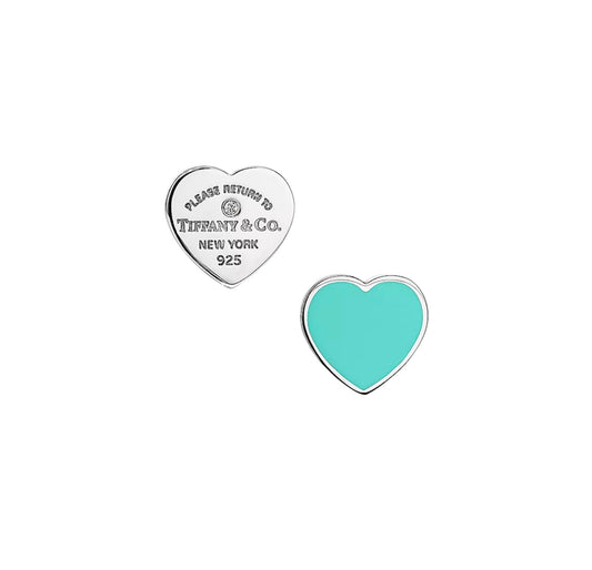 T turquoise heart earrings