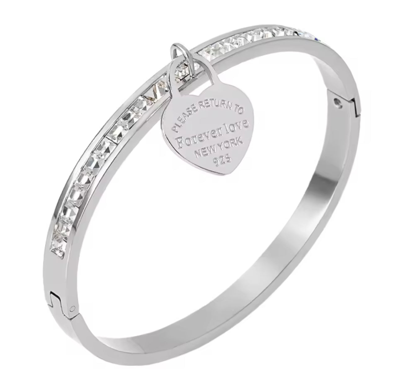 Forever love silver diamond bangle (PRE-ORDER)