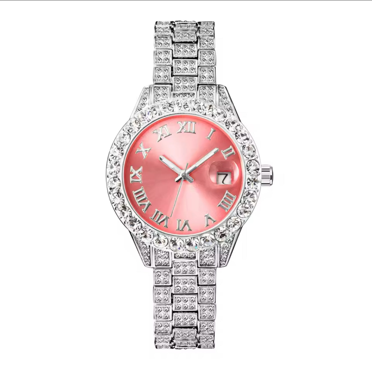 Silver Doll face diamond watch (PRE-ORDER)