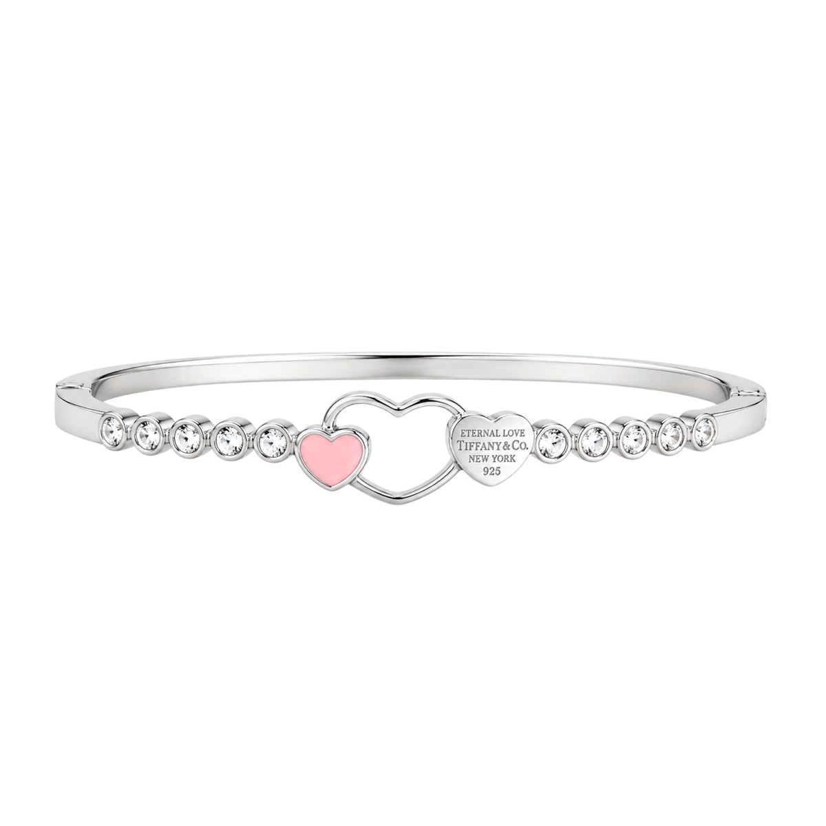 The Silver Diamond Triple Heart “Talia” Bangle
