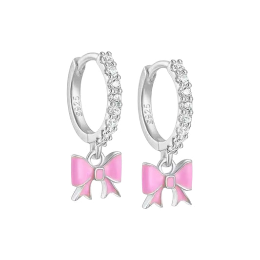 Baby Pink Diamond Bow Huggies (PRE-ORDER)