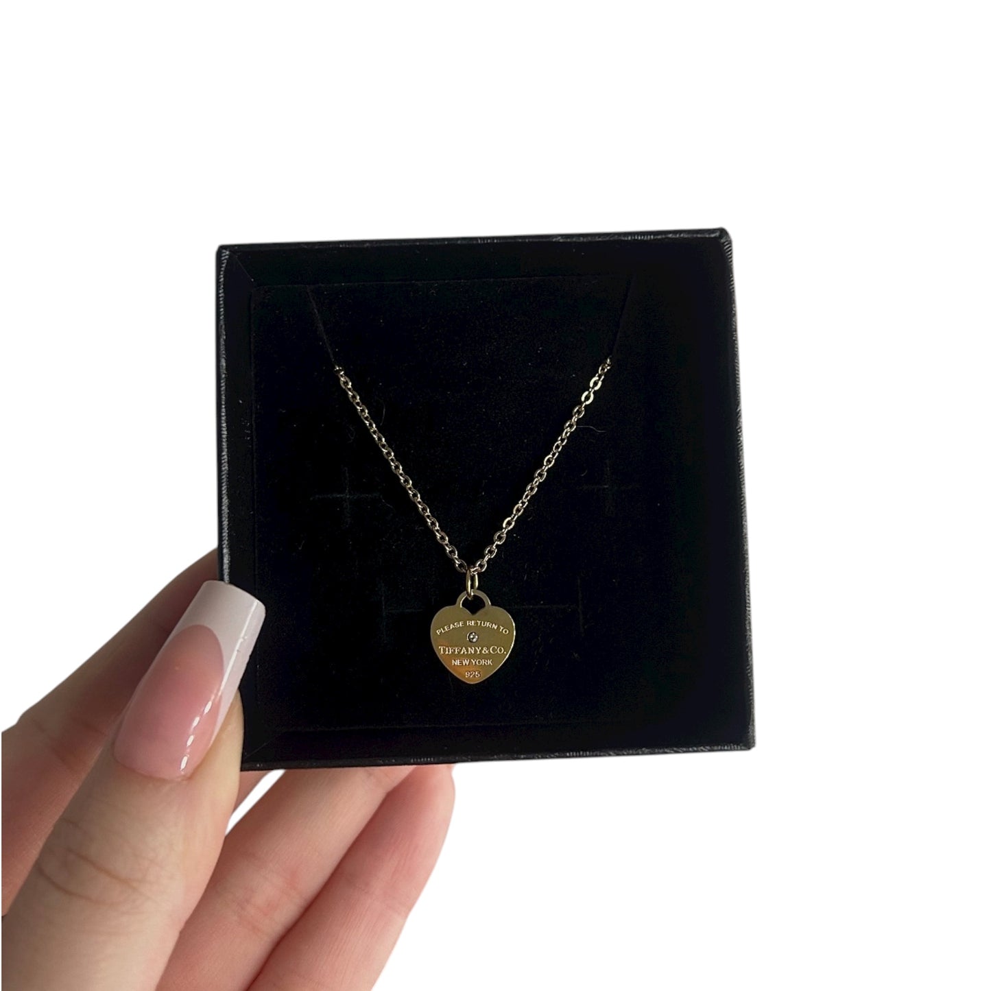 Gold T heart necklace