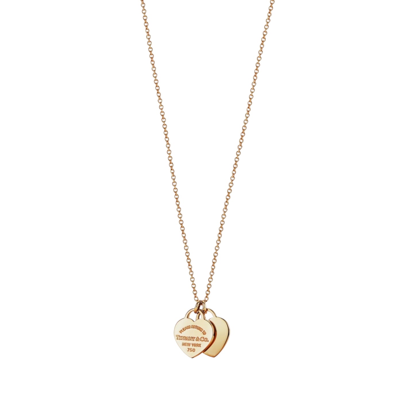 T Heart Double Gold Heart Necklace