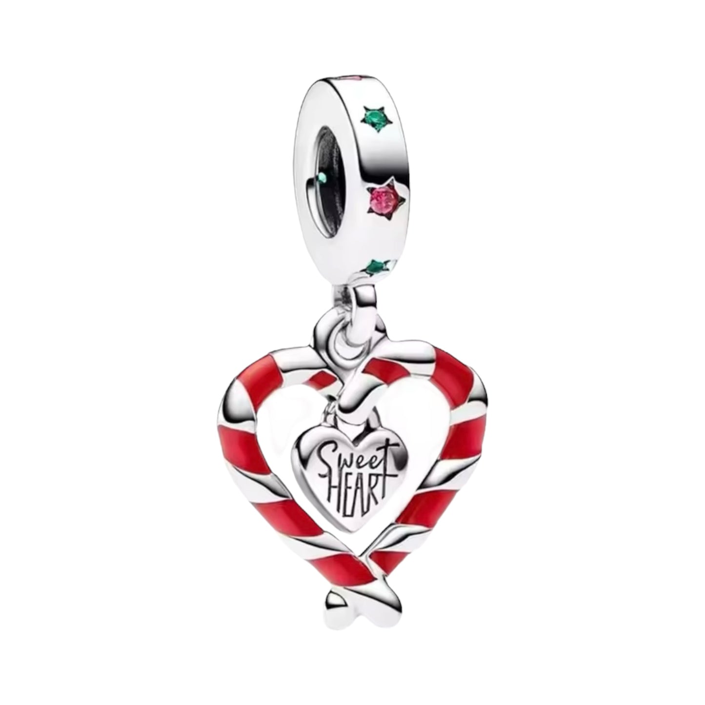 Sweetheart Candy Cane Charm