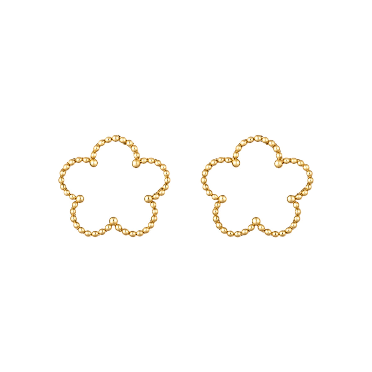 The Gold “Snow” Clover Earrings