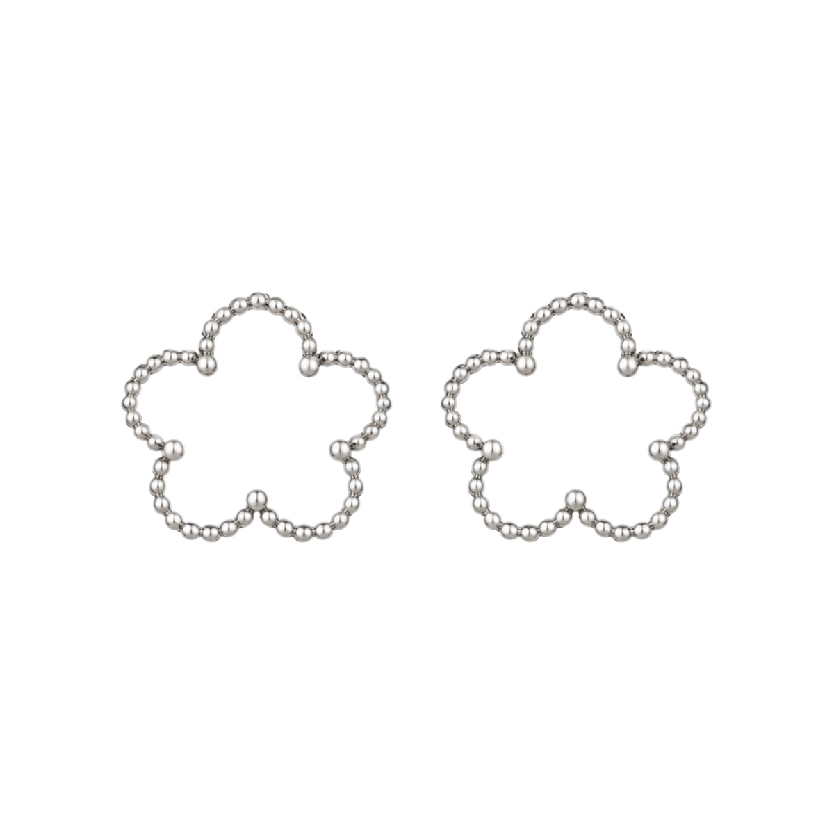The Silver “Snow” Clover Earrings