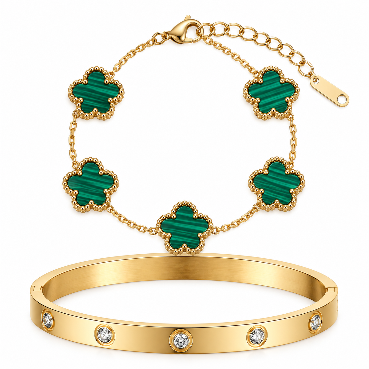 The Gold “Emerald” Clover Stack