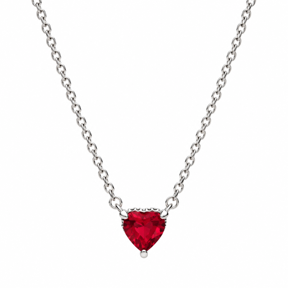The “Ruby Red” Heart Necklace
