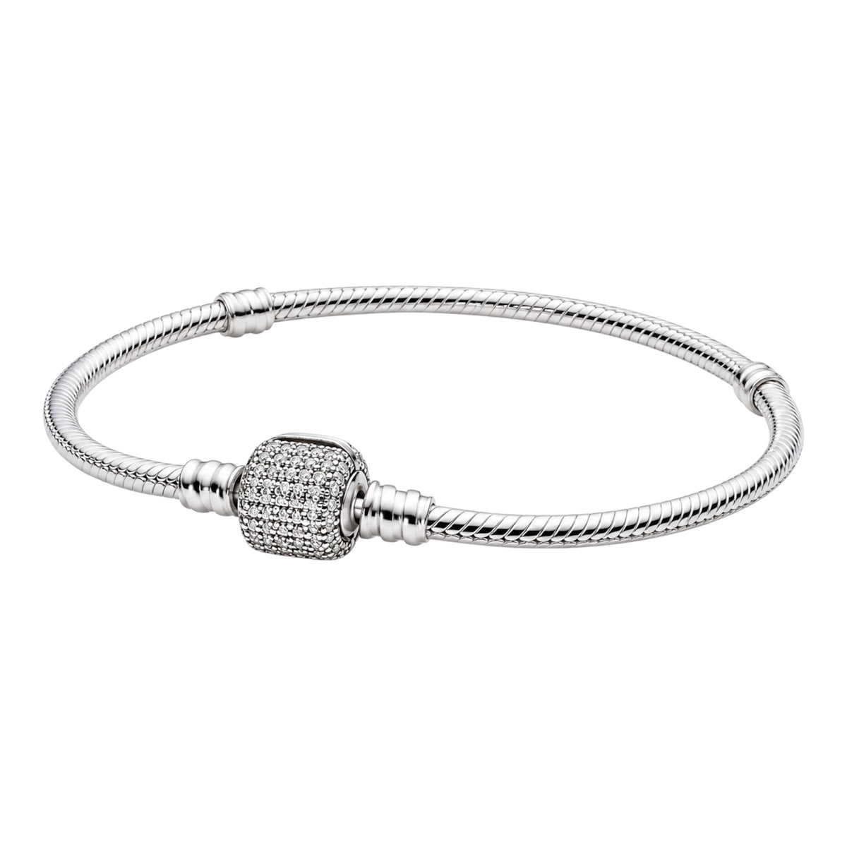 The “Pavé Barrel” Charm Bracelet