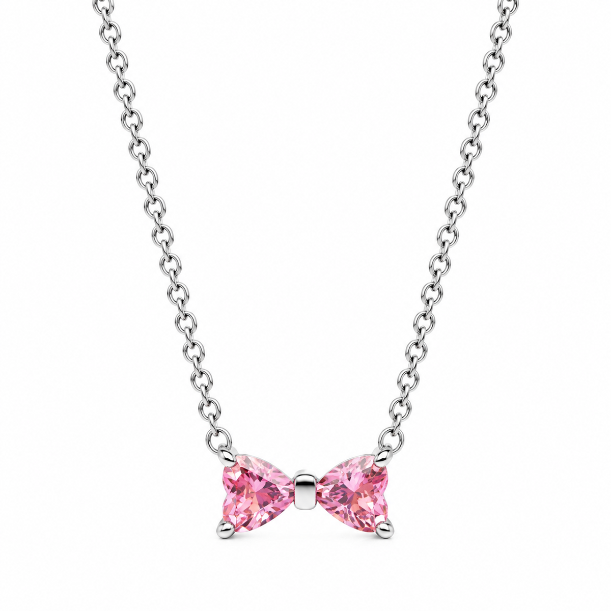 The Sparkle Pink Bow Necklace