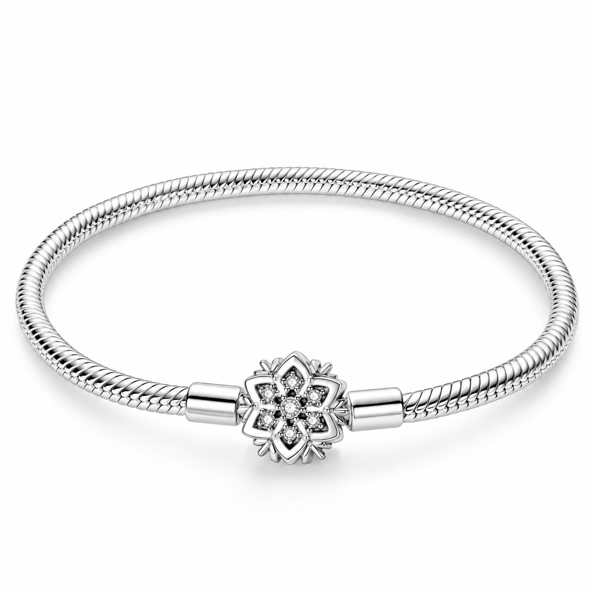 The Silver Diamond “Snowflake” Charm Bracelet