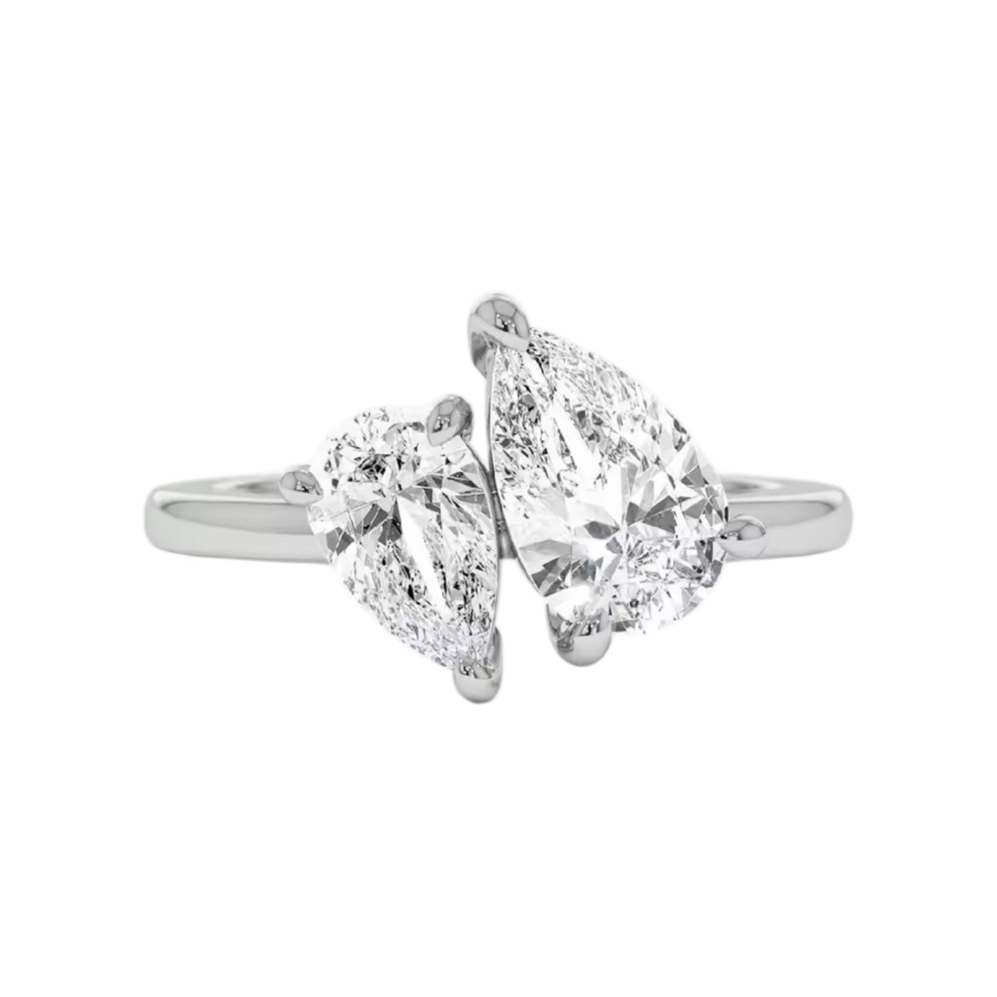 The Silver Amour Twin Pear Ring
