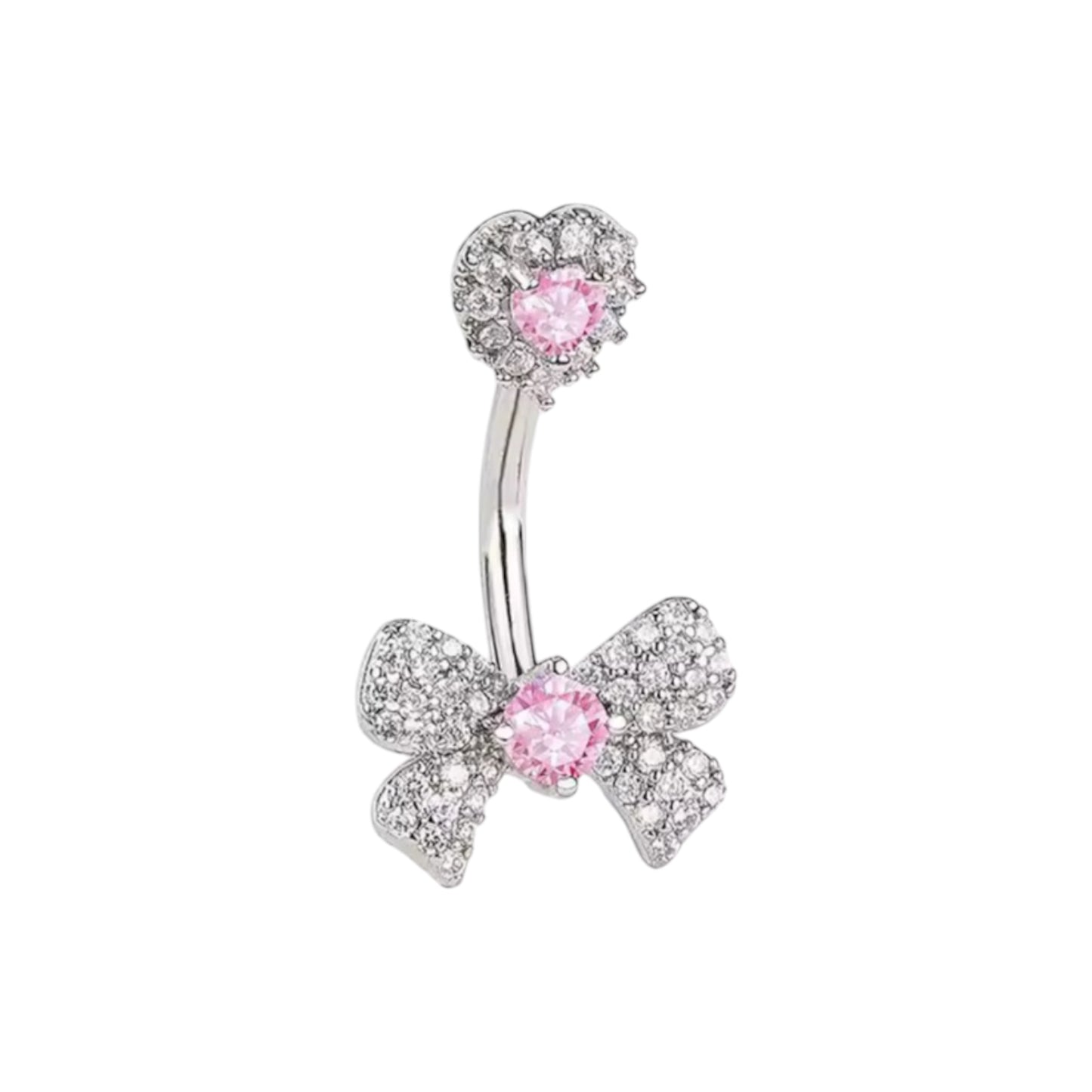 The Baby Pink Bow Navel Bar