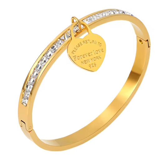 Forever love gold diamond bangle (PRE-ORDER)