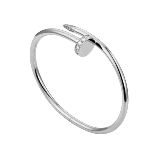 The Silver “Camilla” Diamond Top Bangle