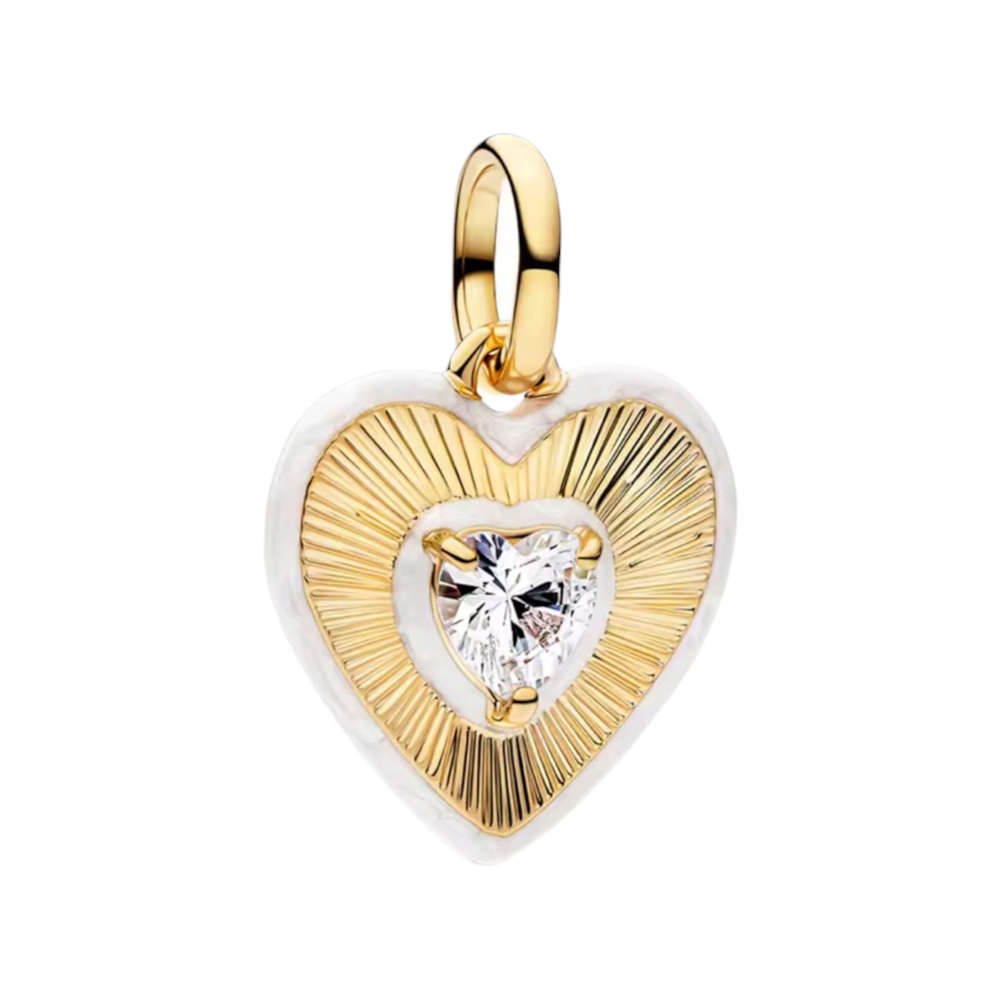 Silver Heart Medallion Charm