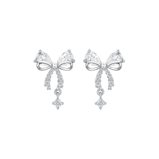 Silver “Lara” Bow Studs