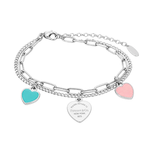 The Triple Heart “Talia” Chain Bracelet
