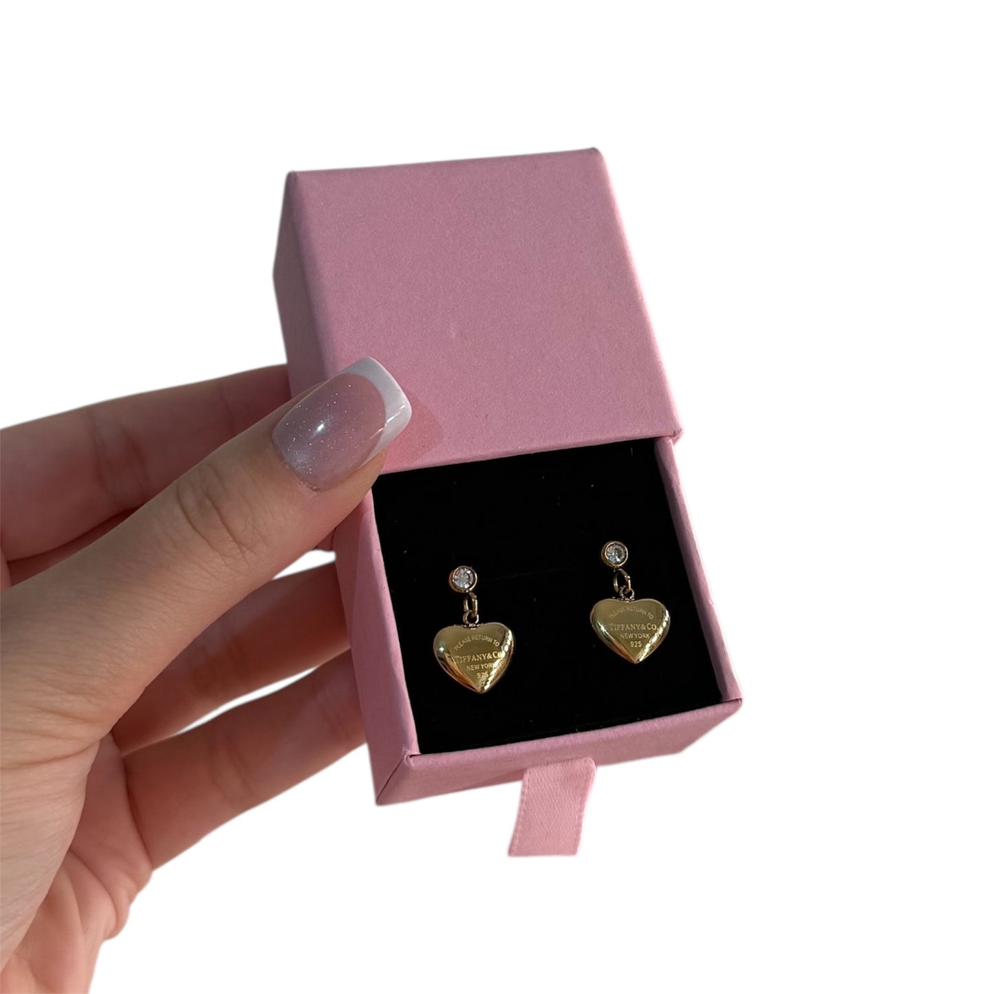 The Gold “Talia” Heart Drop Earrings