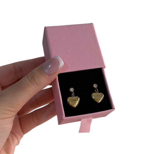 The Gold “Talia” Heart Drop Earrings