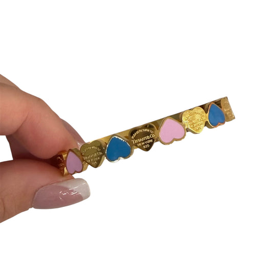 The Gold Row Of Hearts “Talia” Bangle