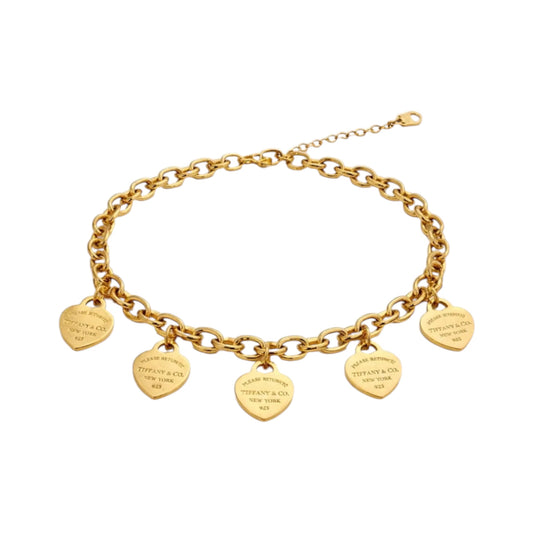 The Gold Dangle Hearts “Talia” Bracelet
