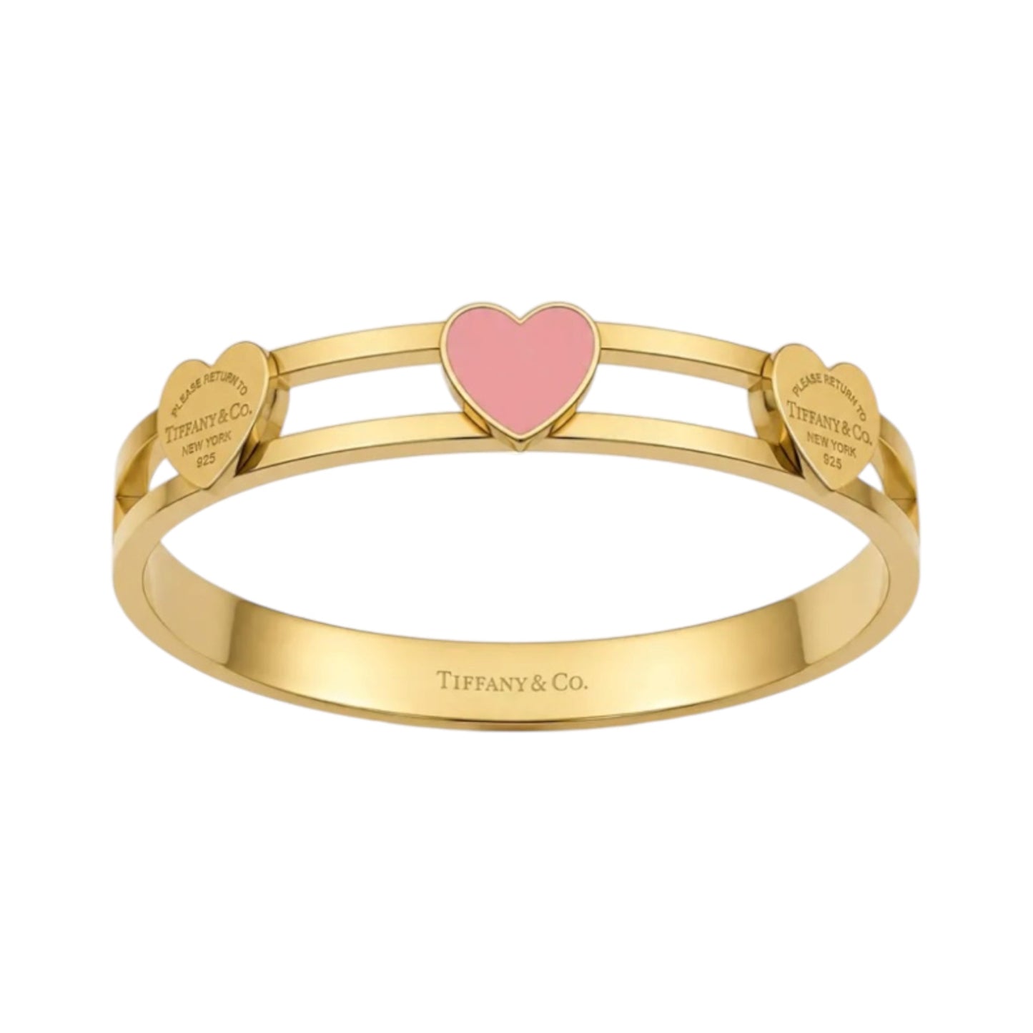 The Gold & Pink Heart “Talia” Bangle