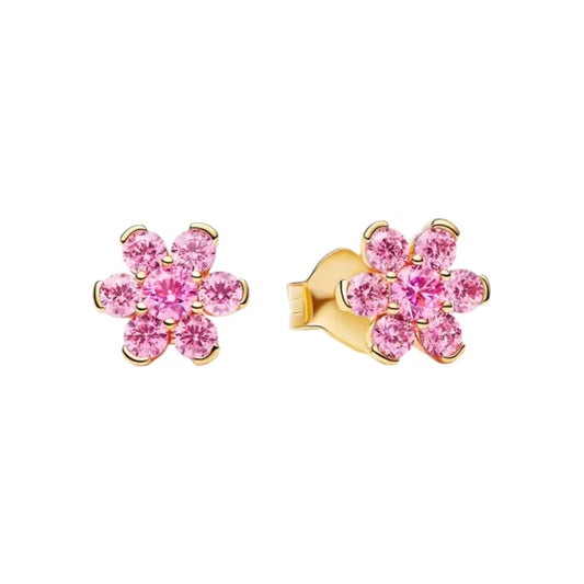 The Gold & Pink “Flower Bloom” Studs
