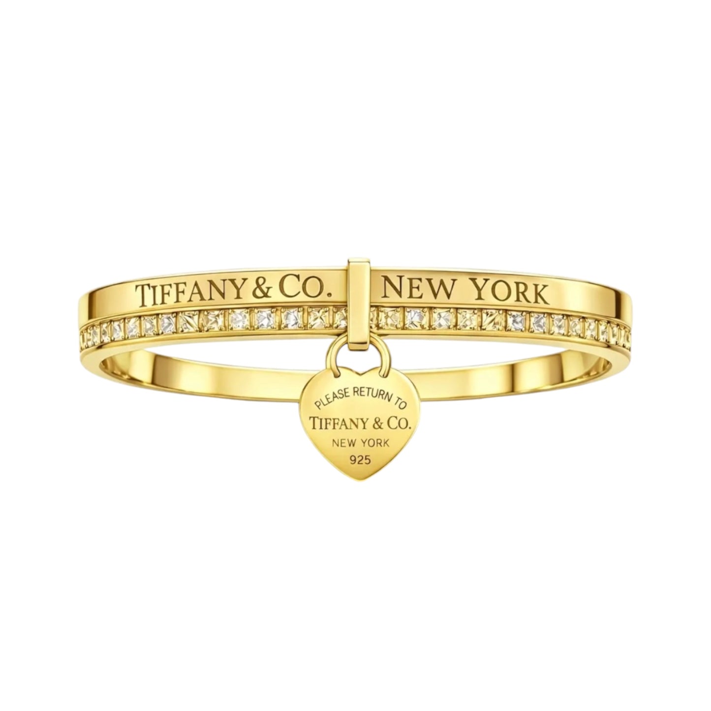 The Diamond Dangle Heart “Talia” Bangle