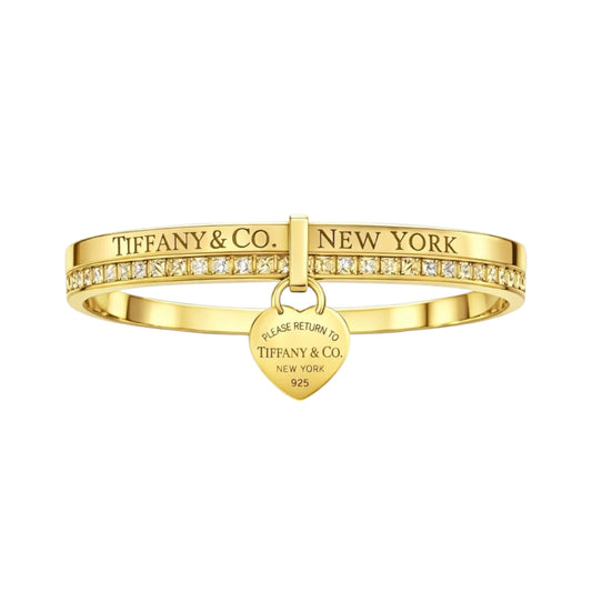 The Diamond Dangle Heart “Talia” Bangle