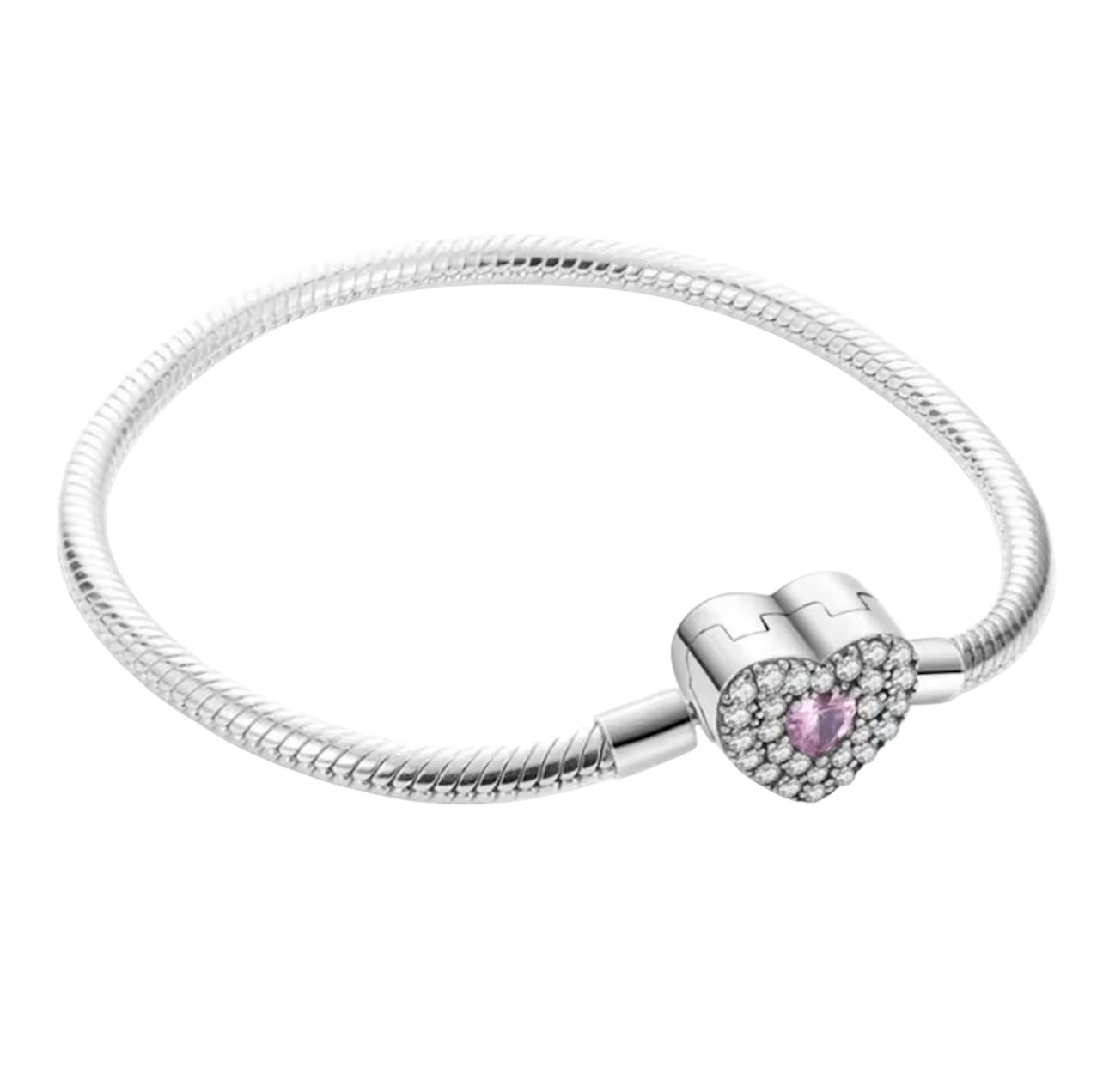 Pink diamond heart charm bracelet (PRE-ORDER)