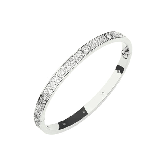 The Silver Diamond Screw “Camilla” Bangle
