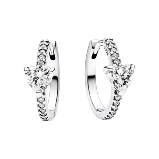 Diamond Heart Huggies