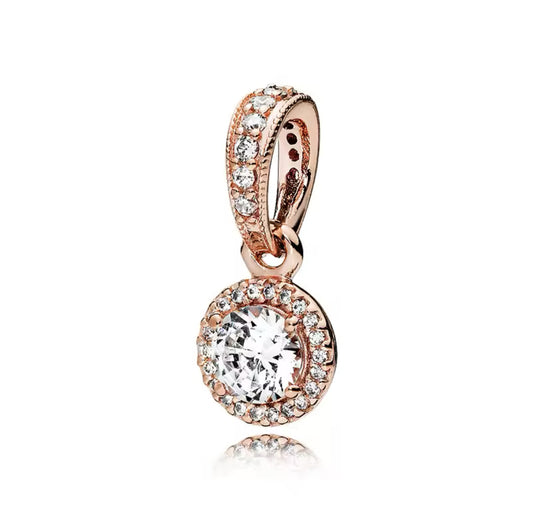 Rose gold diamond circle charm (PRE-ORDER)